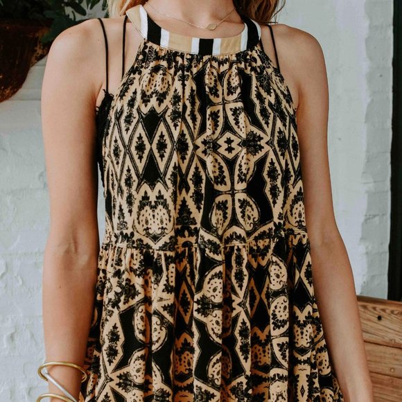 NEW Free People Mimi Halter Tunic Top Boho Black - Picture 8 of 8